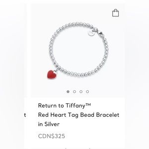 Return to Tiffany Red Heart Bead Bracelet